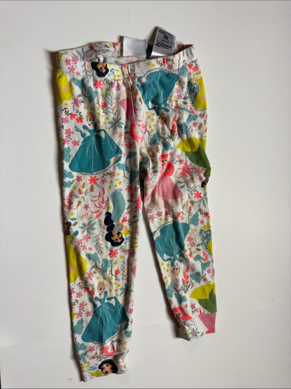 Baby Gap Disney Princess Floral Print Pyjama / Legging Bottoms - Off White S2